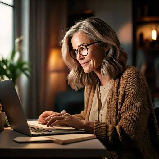 Firefly-A-woman-in-her-40s-writing-her-novel-in-her-computer-at-her-apartment-96126